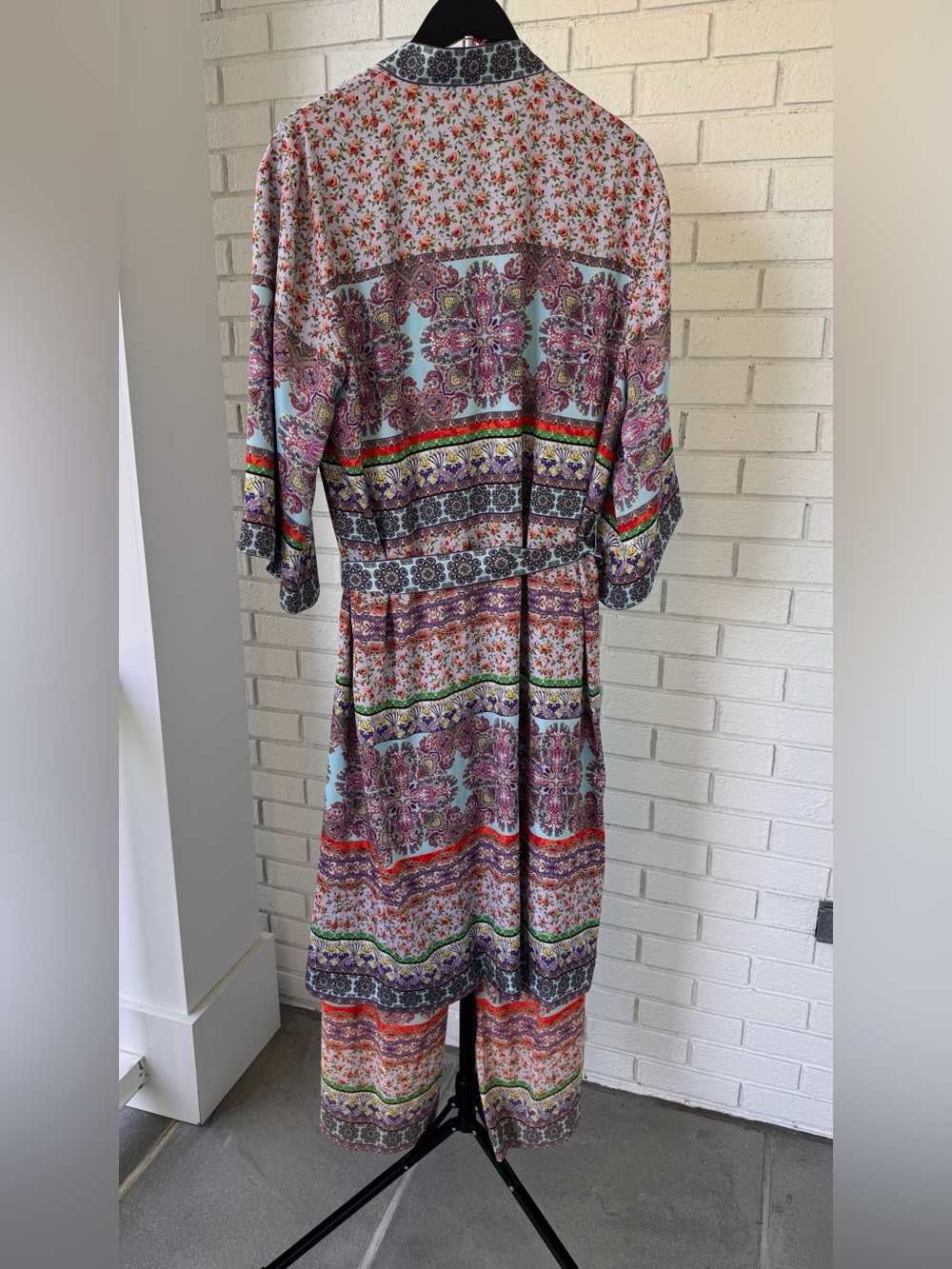 ALICE & OLIVIA- Stunning Flora Boho  Print Long Kimono & Pant Set - Picture 6 of 16